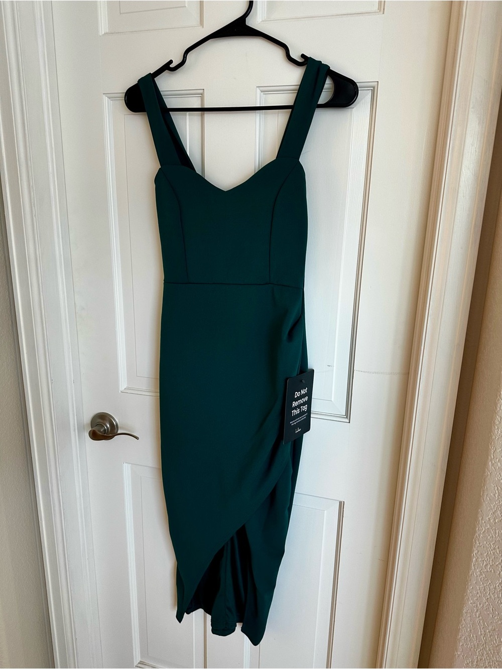Lulu's Deep Green Square Neck Midi Dress